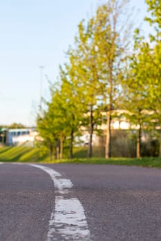 Asphalt surface with painted dividing lane