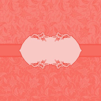 Template vector frame design for greeting card, invitation. Background - floral seamless pattern.