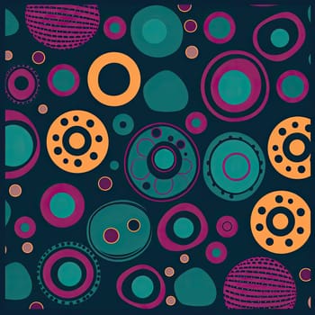 Seamless pattern with circles in retro style - vector illustration