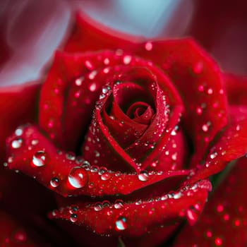 Red rose with water drops on it - valentine's day background