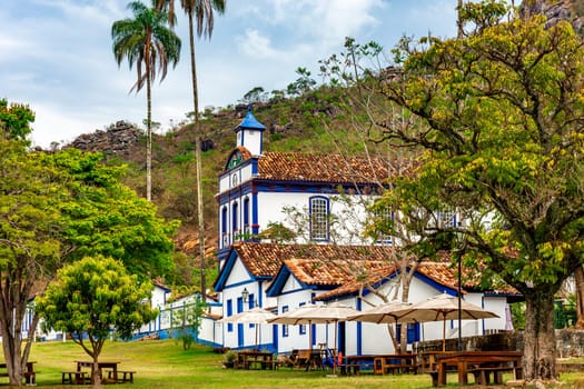 Old houses and church in the village of Biribiri in Diamantina, state of Minas Gerais