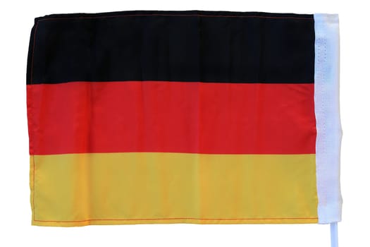German flag made of fabric on a light background