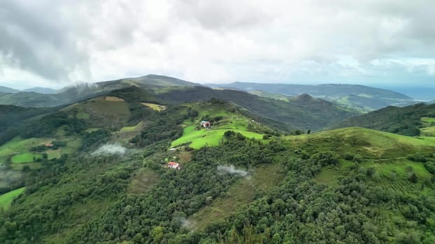 Enjoy stunning aerial views of green hills and valleys that showcase natures beauty and perfection