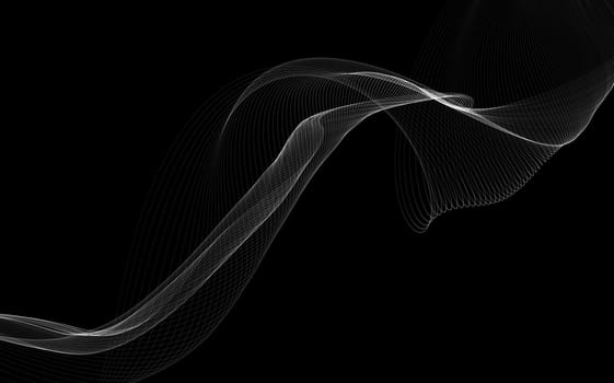 Dark abstract background with a glowing abstract waves, abstract background