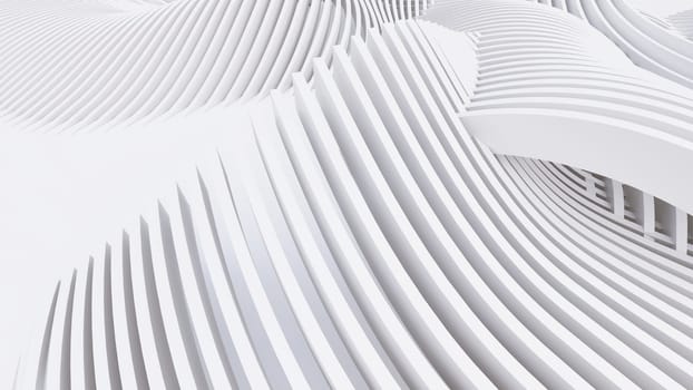 Abstract Curved Shapes. White Circular Background. Abstract background. 3d illustration