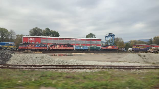 Decin Czech Republic Europe October 18 2024, Train yard building. High quality photo editorial travel transport station