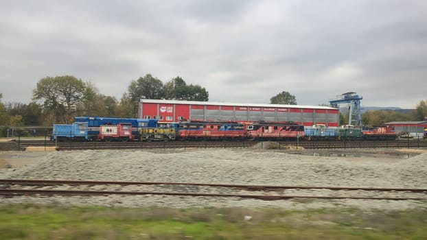 Decin Czech Republic Europe October 18 2024, Trains industrial building outdoors travel shotlisttravel place destination sign objects products . High quality photo