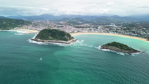 Stunning aerial imagery showcasing breathtaking coastal beauty, featuring picturesque beaches and rocky islands