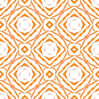 Summer exotic seamless border. Orange cool boho chic summer design. Exotic seamless pattern. Textile ready amusing print, swimwear fabric, wallpaper, wrapping.