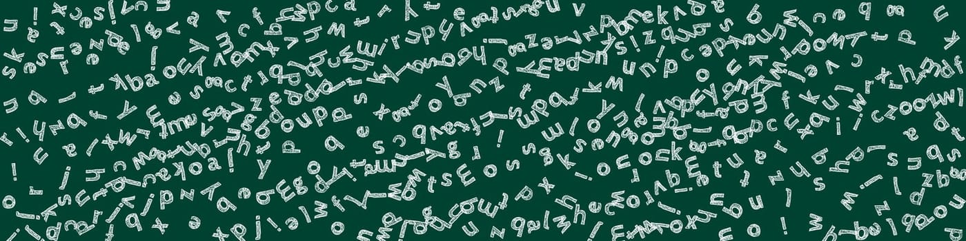 Falling letters of English language. Colorful childish flying characters of Latin alphabet. Foreign languages study concept. Back to school banner .