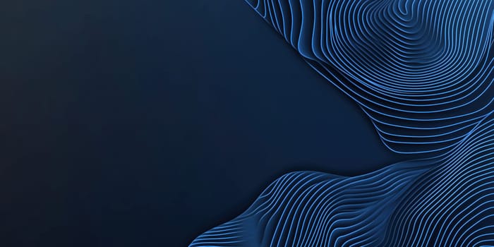 Flowing blue lines form a wave pattern against a dark backdrop, highlighting the beauty of abstract design. This modern piece captures the essence of digital creativity in a minimalist style.