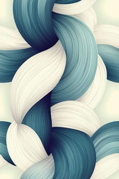 Bold, flowing strands of white and blue intertwine, showcasing a mesmerizing braid-like pattern. This artistic design evokes serenity and visual interest, perfect for modern decor.