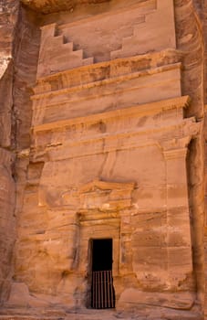 Tomb BD 825in the Street of Facades in Petra in Jordan in the Outer Siq
