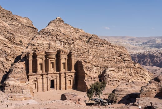 Destination of the Ad Deir trail is the Monastery carved out of the rock face and more likely used for ritual banquets above Petra