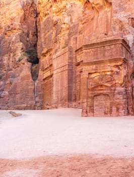 Tomb BD 70 in the Street of Facades in Petra in Jordan in the Outer Siq