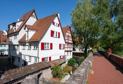 Historic old town of Ulm (Germany) at the city wall