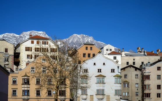 City of Hall in Tirol in below the Karwendel mountain range (Austria)