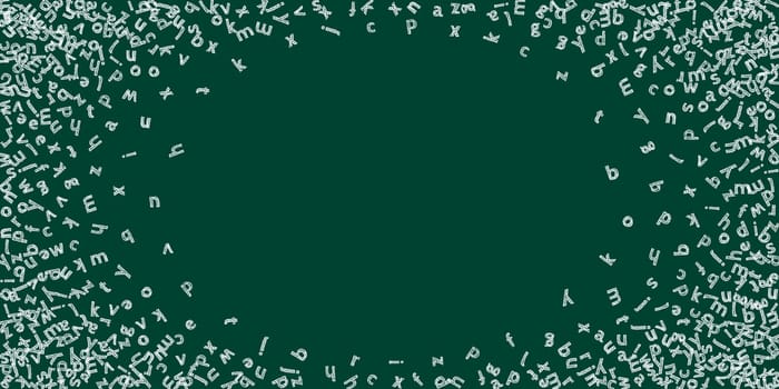 Falling letters of English language. Colorful childish flying characters of Latin alphabet. Foreign languages study concept. Back to school banner .