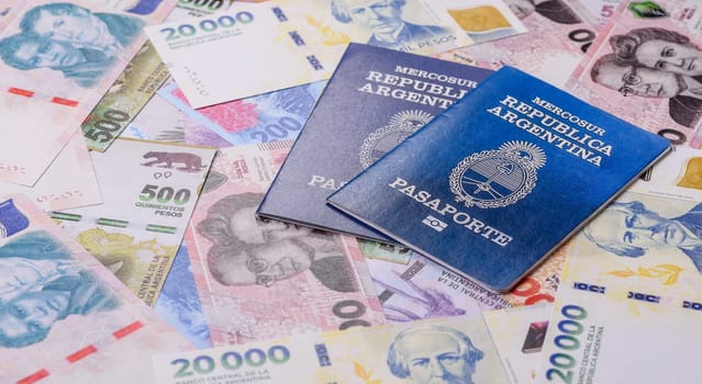 Argentine passport for travelling, flying and doing business. Argentina document, id for crossing the border