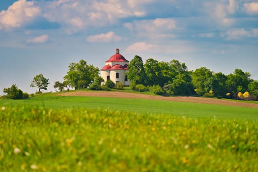 Chapel of the Holy Trinity - Beautiful small chapel on the hill at sunset. Rosice - Czech Republic.