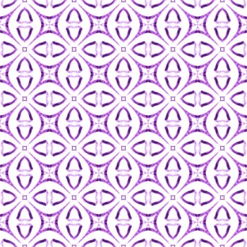 Textile ready amusing print, swimwear fabric, wallpaper, wrapping. Purple unusual boho chic summer design. Ethnic hand painted pattern. Watercolor summer ethnic border pattern.