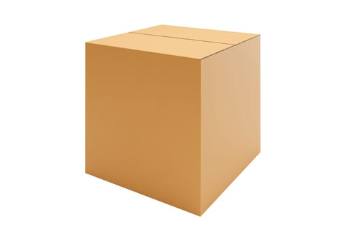Brown Cardboard paper box isolated on white background