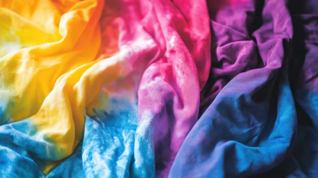 Close-up of vibrant tie-dye pattern