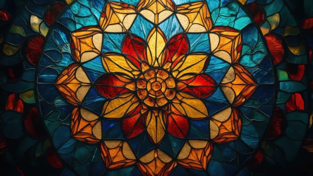Stained Glass Floral Motif backdrop