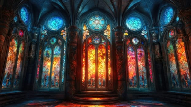 Stained glass in a whimsical style
