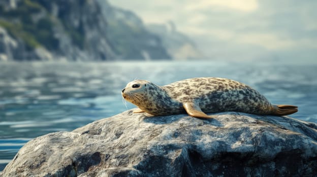 Group of seals lounging on a beach