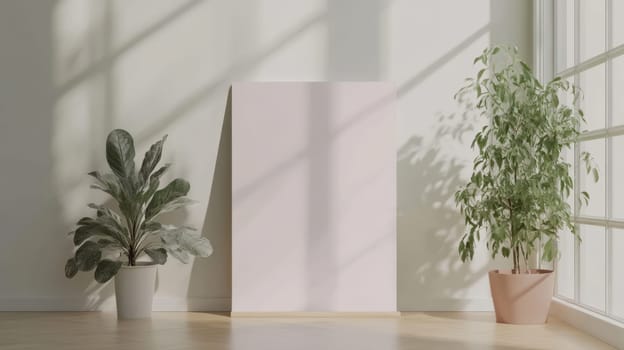 Standing Posters Realistic Mockup on Neutral Backdrop