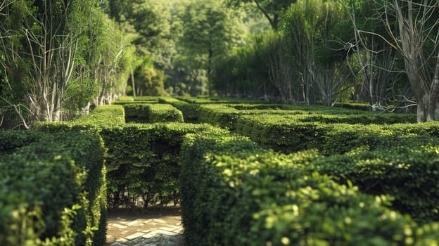Hedge Labyrinth. Bushes Green Maze