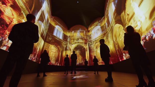 A stunning and breathtaking light display magnificently illuminating the expansive interior