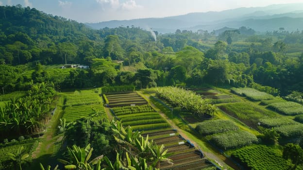 massive industrial permaculture farming project drone footage