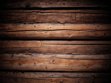Horizontal rustic wooden planks showcase natural grain and shadows, creating a warm and inviting backdrop. Generative AI.