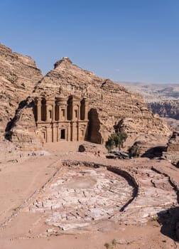 Destination of the Ad Deir trail is the Monastery carved out of the rock face wtih the Great Circle used to hold water from floods