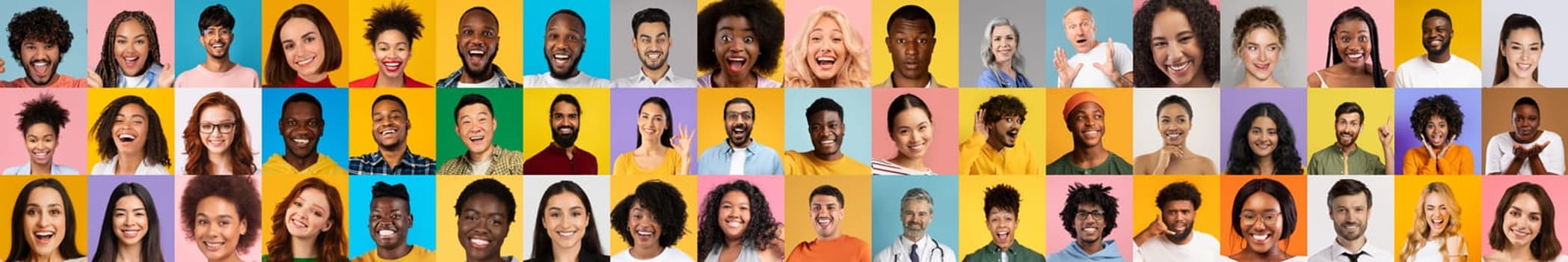 A vibrant collage showcases a collection of smiling faces from various backgrounds, highlighting the beauty of diversity and the joy of shared experiences.