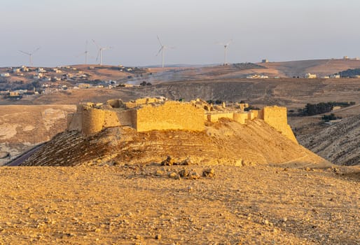 Road leading down to the crusader castle known as Shonak Castle or Mont Real near Petra in Jordan