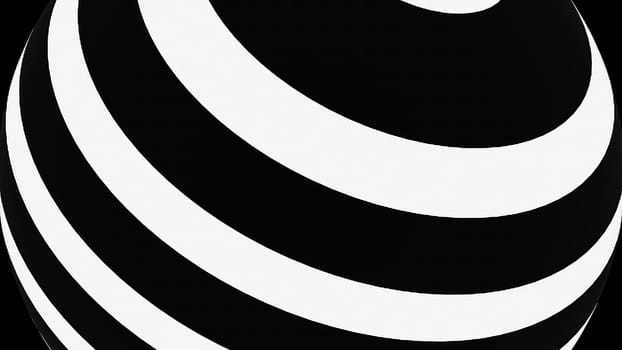 Hypnotic black and white stripes. Computer generated 3d render