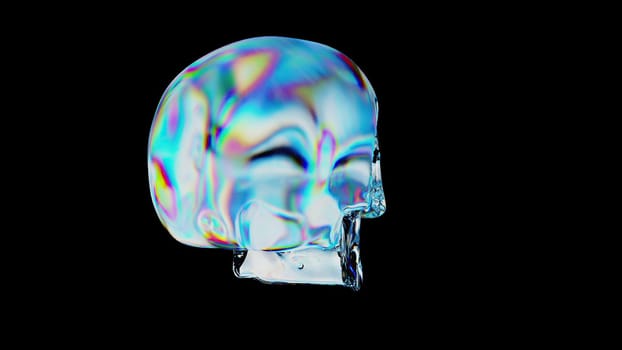 Abstract glass skull. Computer generated 3d render