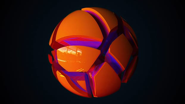 Fractured colorful sphere. Computer generated 3d render