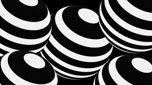 Hypnotic black and white stripes. Computer generated 3d render