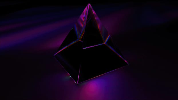 Abstract Glass Pyramid. Computer generated 3d render