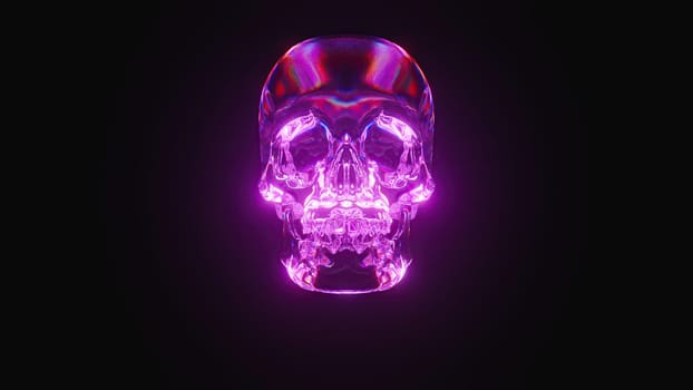 Abstract glass skull. Computer generated 3d render
