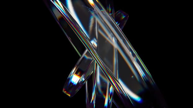 Glass circle composition. Computer generated 3d render