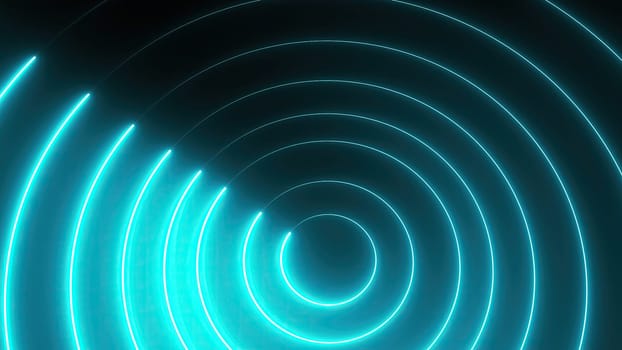 Radar Neon Circle Background. Computer generated 3d render