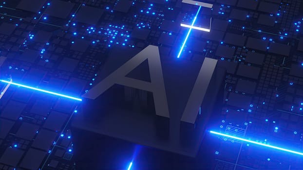 AI 3d text. Computer generated