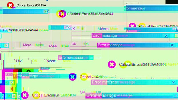 Critical Errors glitch. Computer generated 3d render