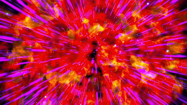 Nebula with lights. Computer generated 3d render