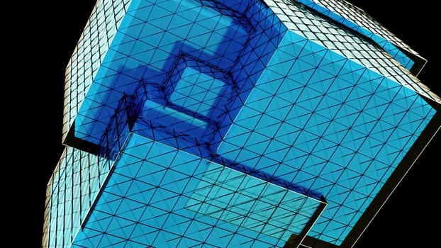 Glass digital cubes. Computer generated 3d render